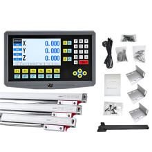Precision 3-Axis LCD DRO Set with 3x 5µm Linear Glass Scale Encoders (50-800mm) for Boring & Milling Machines