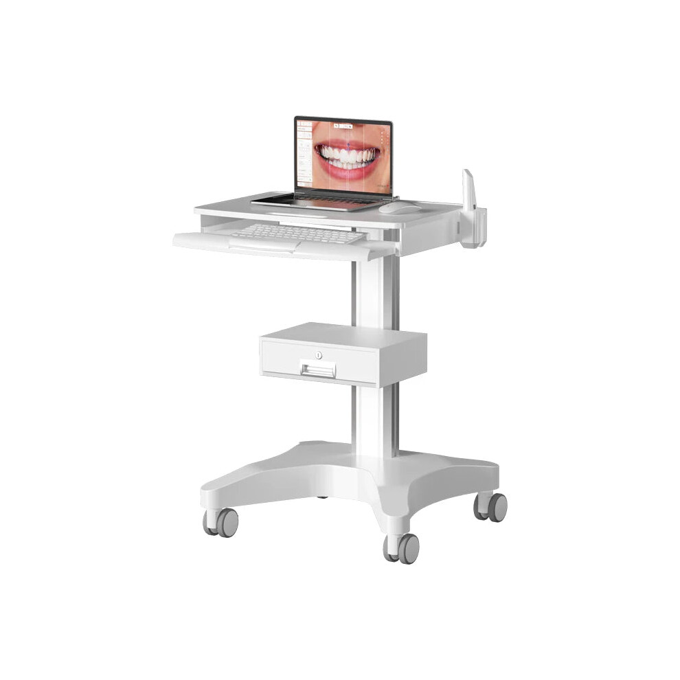 Versatile Medical Cart Trolley With Laptop Pallet & Oral Scanner Holder - I For Dental Clinics, Hospitals, & Beauty Salons 744110247534