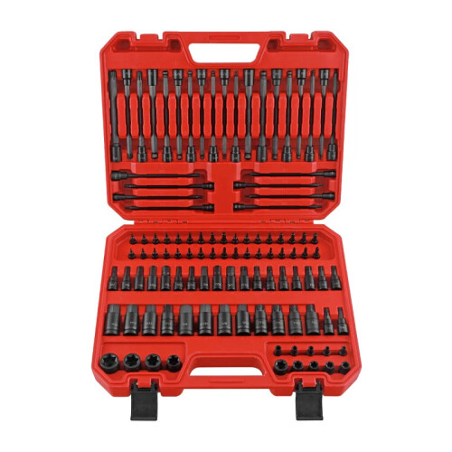 Premium 107-Piece Magnetic Core Impact Hex Screwdriver Bit & Extended Driver Socket Set