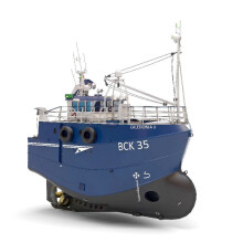 Compact and Mighty: 1:48 Trawler Assembly Model Resin Kit with RC Hardware and Adorable Tugboat Details