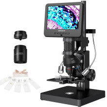 Andonstar AD269S UHD 2160P HDMI Digital Microscope - 5000x Magnification with 5 Lenses, 10.1 IPS Display, Perfect for Home Lab Biological Research