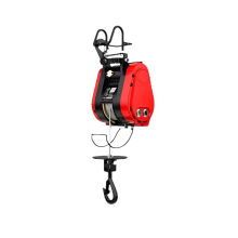Compact 220V Electric Hoist Crane with Dual Hooks and Steel Wire Rope for Safe Household Lifting