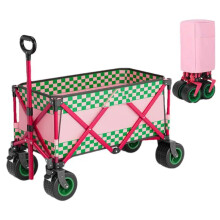 Collapsible Folding Utility Wagon: Versatile Grocery Stroller & Beach Cart for Camping, Shopping, and Garden Use