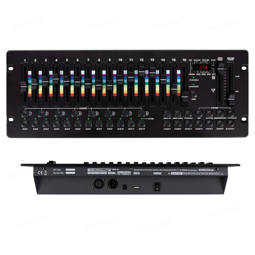192 Channel DMX Controller with RGB/RGBW Effects and LED Display for Stage Lighting