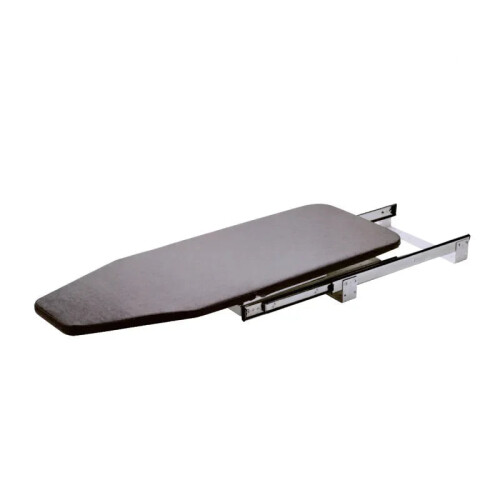 Space-Saving Retractable Ironing Board with Damping Cushioning for Wardrobe Integration