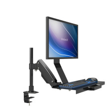 Ergonomic Full Motion Sit-Stand Desktop Mount with Gas Spring Arm for Monitor and Keyboard - Model W809
