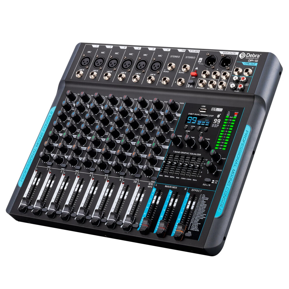 Ikge Dp10 Dj Controller: 10-Channel Audio Mixer With 99 Dsp Reverb, Bluetooth 5.0 & Professional Recording Features 744110745146