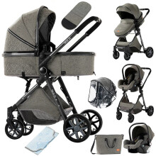 3-in-1 Luxury Baby Stroller: Multi-Function, Portable, and Safe Travel Trolley for New Moms (2024 Edition)
