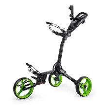 Compact 3-Wheel Gymax Golf Push Cart with Smooth Ride, Push & Pull Design, Breathable Mesh Bag, and Reliable Foot Brake
