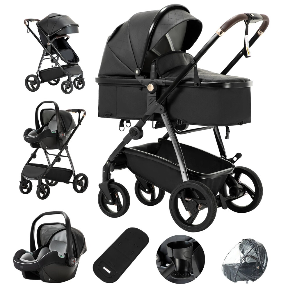 3-in-1 Luxury Baby Stroller: Portable High Landscape Pram with Aluminum Frame for Newborns and Infants