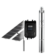 High-Efficiency Solar DC Deep Well Pump - 750W/1000W/1200W, Max Flow 2000L/h, Stainless Steel Brushless Design with External MPPT Controller