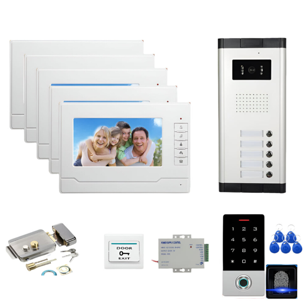 Advanced 7-Inch Video Intercom System With Rfid, Fingerprint, And Password Access For Multi-Unit Apartments 7445057559522