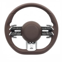 Premium Brown Leather Steering Wheel for Mercedes-Benz AMG Models: W204, W205, W222, W464, G350, G63, G65, G500, GLE53, GLE63S, CLS, GLC, GLE, GLS, A
