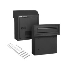 Heavy Duty Steel Through-the-Door Mailbox with 12-Combination Lock Drop Box