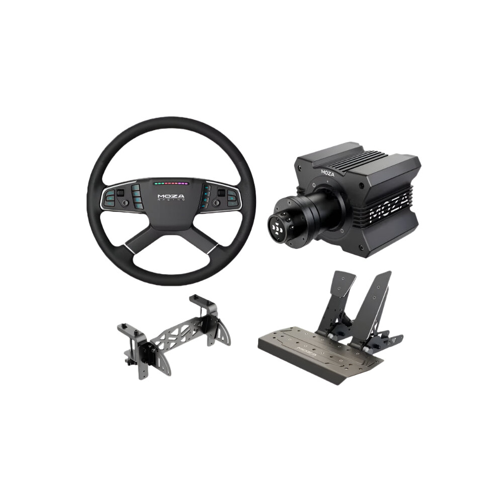 Moza Racing Tsw Truck Steering Wheel Set: 400Mm Standard With R9 V2 Direct Drive Wheel Base, Pedals & Table Clamp 705353256431
