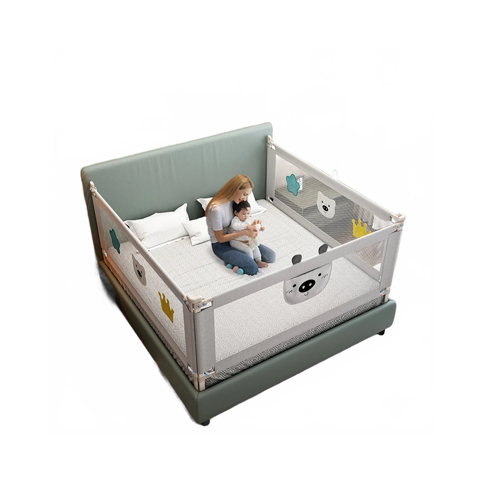 Toddler Bed Safety Rail - Breathable Babyproof Crib Guard for Secure Sleep