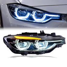 BMW 3 Serie F30/F35/F80 LED-dagrijverlichting met dynamische richtingaanwijzers en halo-projectoren (2013-2019) - Set van 2
