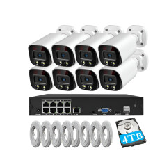 Ultra HD 4K 8-Channel PoE NVR Security Kit with 8 Bullet Cameras - 5MP/8MP, Waterproof, Two-Way Audio, Color Night Vision, Plug & Play