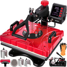10-in-1 Multi-Function Heat Press Machine with Digital Display for T-Shirts, Mugs, and Caps - 30x38cm Swing Away Design