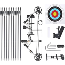 High-Performance Compound Bow Set with Adjustable 20-70lbs Draw Weight and Carbon Arrows - 340 FPS for Precision Outdoor Hunting and Shooting