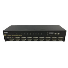 Premium 16-Port Full Auto USB DVI KVM Switch with Hub - High Quality, 1920x1440 60Hz Resolution, OEM Factory Direct