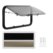 Round Corner Double Layer UV Protection Sliding Window for Caravan, Trailer, and RV - Pull Push RV Accessories