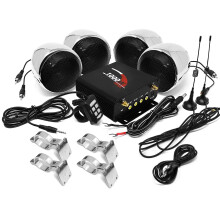 1000W Bluetooth Stereo System: Amplifier & 4-Speaker Set for Motorcycle, ATV, UTV, Boat - USB, AUX, FM Radio, SD Card, Wired Control