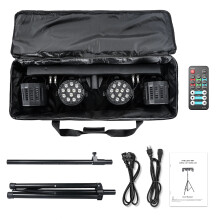RGBW LED Par Light with Combination Bracket - Stage Effect Lighting Projector for Concerts, Weddings, Birthdays, and Disco Parties - Includes Carry B