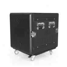 Durable Aviation-Grade Shockproof Flight Case with Wheels - Portable PE Plastic Rack for Amplifier Receiver Cabinet (8U, 12U, 14U, 16U)