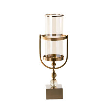 Nordic Large Metal & Glass Luxury Floor Vase - Modern Gold Terrarium & Candlestick for Living Room Decoration & Gift Ideas