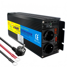 4000W Pure Sine Wave Car Power Inverter - 12V/24V DC to 220V AC Converter with Battery Charging UPS