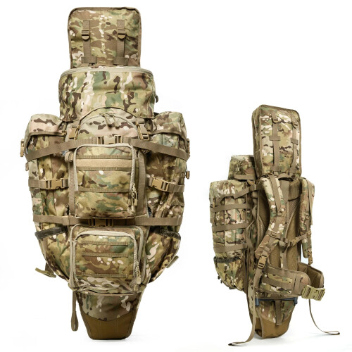 AKMAX 80L Tactical Sniper Rifle Backpack with Hydration Pack & Army Assault System