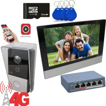 4G Multi-Language Video Intercom Kit with PoE Doorbell & WiFi Monitor - Hik DS-KIS603-P (DS-KV6113-WPE1/C, DS-KH6320-WTE1)
