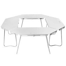 HomfulOutdoor Portable Stainless Steel Foldable Campfire Table - Multifunctional Splicing Round Table for Camping