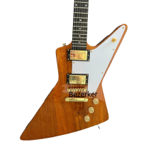1958 Explorer Electric Guitar with Gold Hardware & HH Pickups - Original Wood Finish