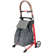 Lightweight Aluminum Alloy Grocery Cart with Seat & Anti-Slip Rubber Feet - High Load Capacity for Seniors