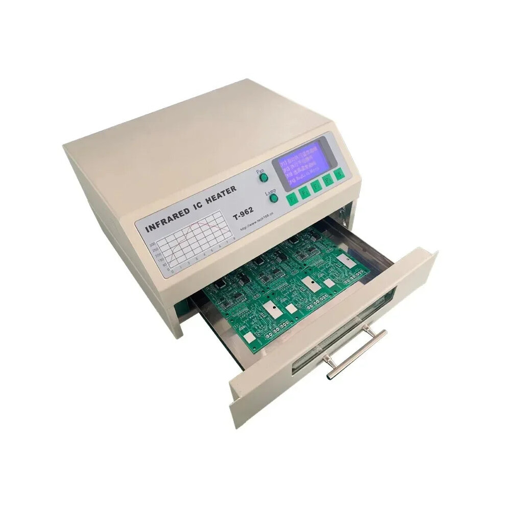 T962 Desktop Reflow Oven: Infrared Ic Heater Soldering Machine (110V/220V, 800W, 180X235mm) For Bga Smd Smt Rework 313095137187