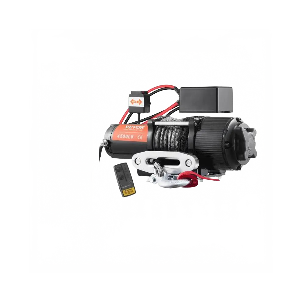 4500Lbs Electric Atv/Utv Winch With Nylon Rope & Dual Remote Options For Off-Road Towing 7445057119153