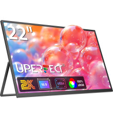 UPerfect 22 2K QHD 1440p IPS Monitor with 100% sRGB & Kickstand - Compatible with Laptop, PC, Mac, Phone, PS5 & Game Consoles