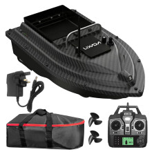 High-Performance Wireless RC Fishing Bait Boat with Carbon Fiber Pattern - Fish Finder Device, 430-540 Yards Range, 5200-12000mAh Battery, UK/EU Plug