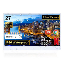 Soulaca 27-Inch Smart Bathroom LED TV - IP66 Waterproof, 12V Shower & Spa Television with ATSC & WiFi Connectivity