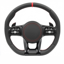 Mercedes-Benz AMG Custom Steering Wheel with Red Stitching - Compatible with C, E, G, CLS, GLC, GLE, GLS, GLA, CLA Models (W204, W205, W206, W213, W2