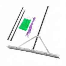 12ft Roller Lake Weed Rake with 36-Inch Head - Efficient Aquatic Weed, Muck, and Silt Removal for Lakes, Ponds, and Beaches - Includes Extension Pole