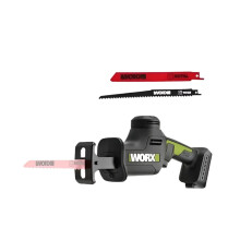 Worx Rechargeable Sword Saw - 20V Brushless Motor, 3000 RPM, 26mm Stroke Length, Multifunctional Design with Share Green Battery