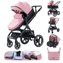 3-in-1 Multifunctional Baby Stroller: Lightweight, Reclining, High Landscape Pushchair & Foldable Carriage