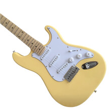 Yngwie Malmsteen Signature Scalloped Fingerboard Electric Guitar - Vintage Cream White, Big Headstock, Brass Nut,