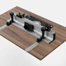 Precision 700mm Aluminum Alloy Router Table Fence with 300mm T-Track Sliding Brackets & Bit Guard by Enjoywood