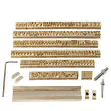 ZONESUN 184-Piece Alphabet Letter Set with 10cm T-Slot Hot Foil Stamping Machine for Custom Logo and Initial Personalization on Pencils and Leather