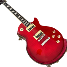 Premium Red LP Electric Guitar with One-Piece Body & Neck, Tune-O-Matic Bridge, Chrome Hardware, and