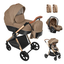 Deluxe 3-in-1 Foldable Baby Travel System: Stroller, Carrycot & Safety Seat for Infants & Toddlers